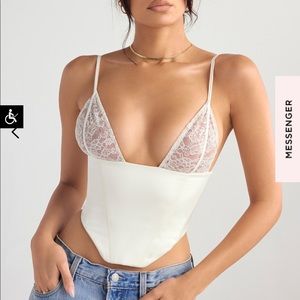 House of CB “Emilee” Ivory Satin and Lace Corset